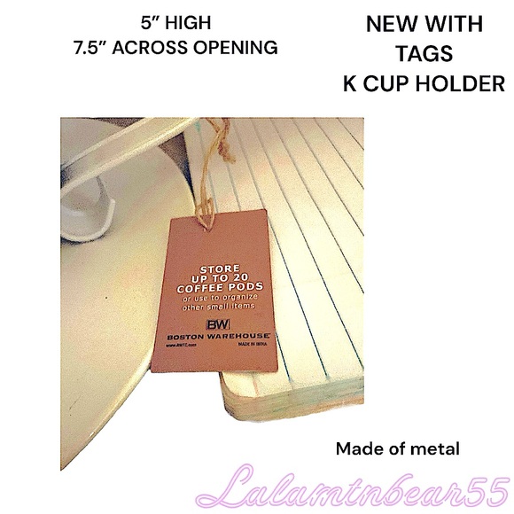 NEW WITH TAGS DECORATIVE K CUP/ACCESSORIES HOLDER-HOLDS 20 K CUPS-MADE OF METAL - Picture 3 of 10